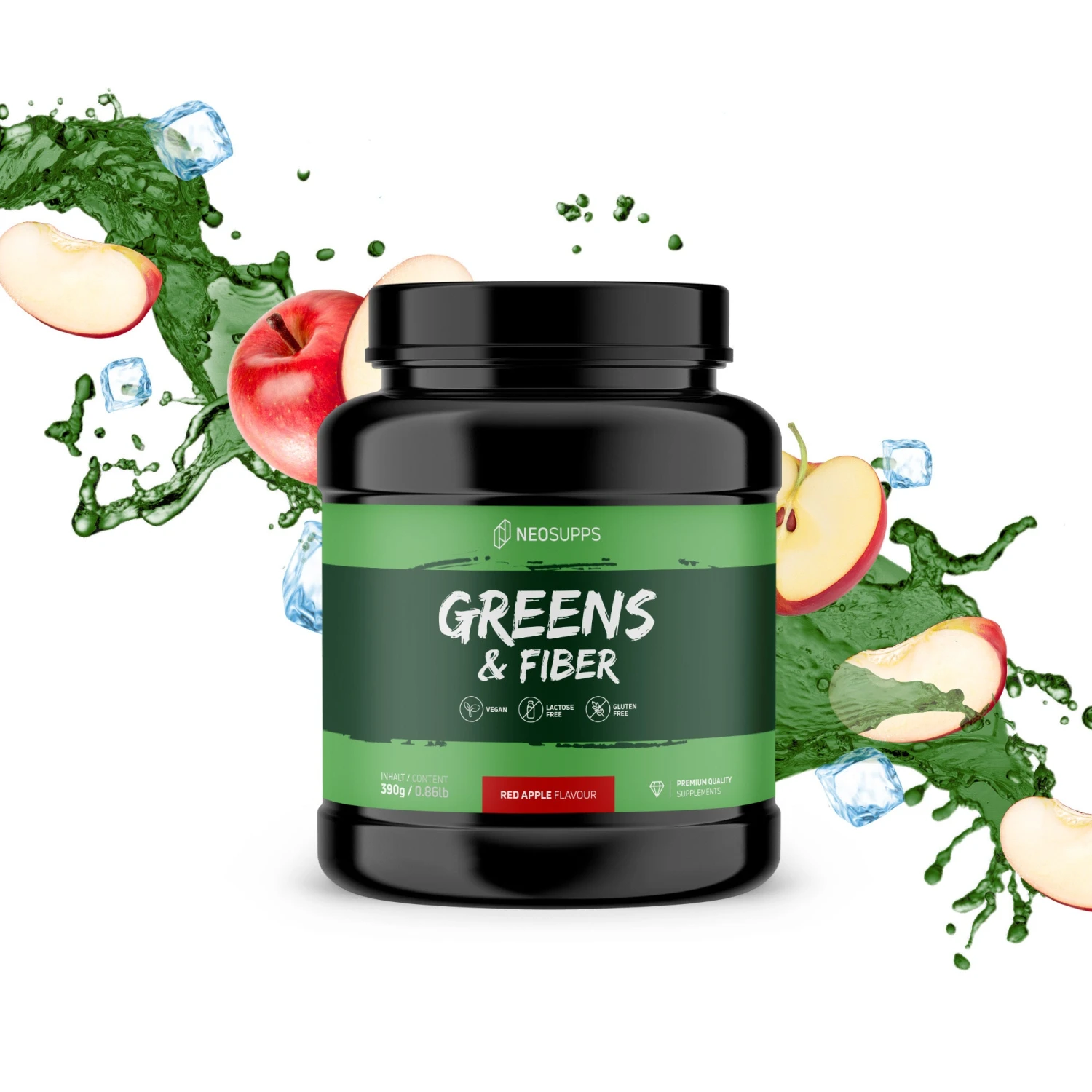 Greens & Fiber - Red Apple, 390g 2 Greens & Fiber - Red Apple, 390g – Bild 2