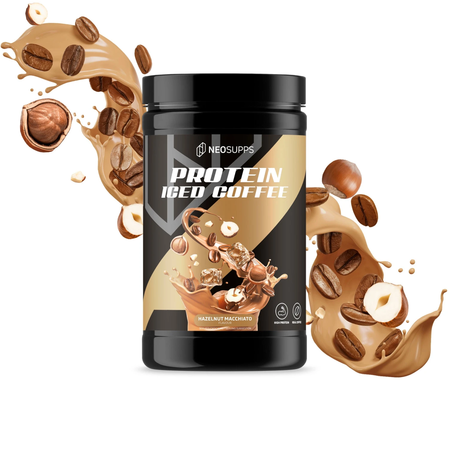 Protein Iced Coffee - Hazelnut Macchiato, 500g 2 Protein Iced Coffee - Hazelnut Macchiato, 500g – Bild 2