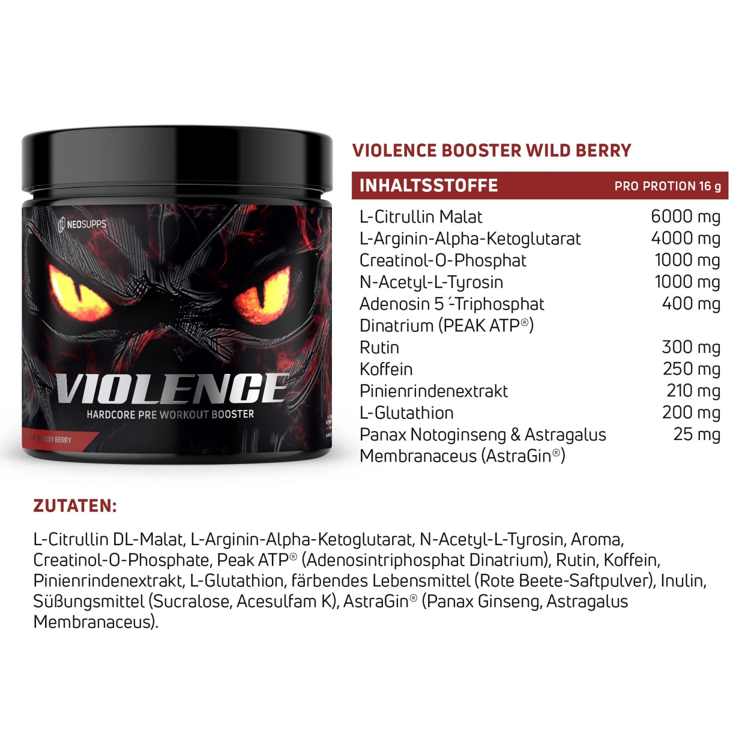 Violence Booster - Bloody Berry, 320g 4 Violence Booster - Bloody Berry, 320g – Bild 4