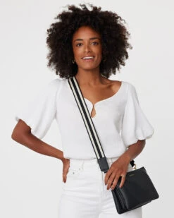 Feature Strap 17 Feature Strap -Nahrung Welt saben aw22 model feature strap black and white herringbone 1